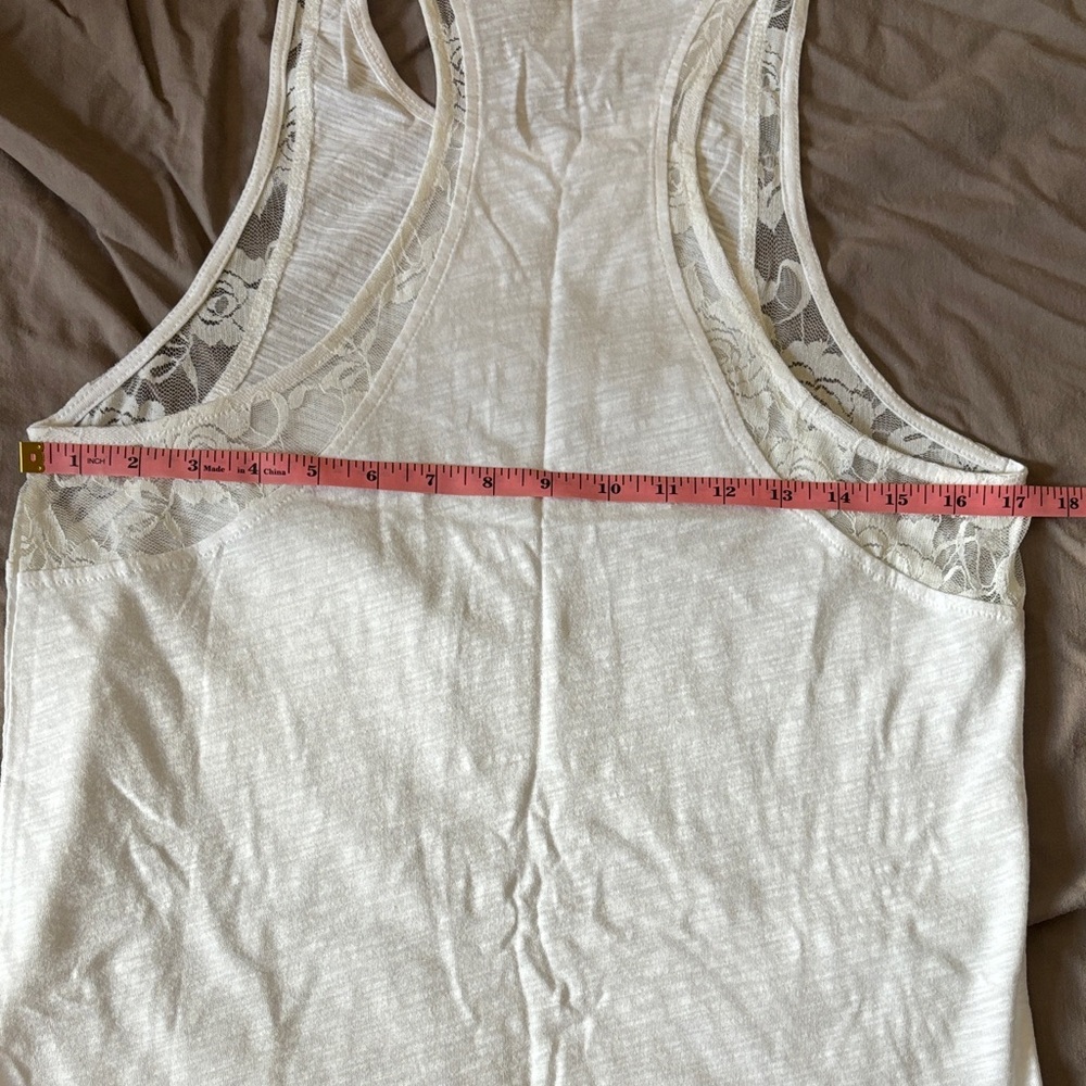 Color Story White Lace Accent Tank Top size Small - Picture 5 of 6